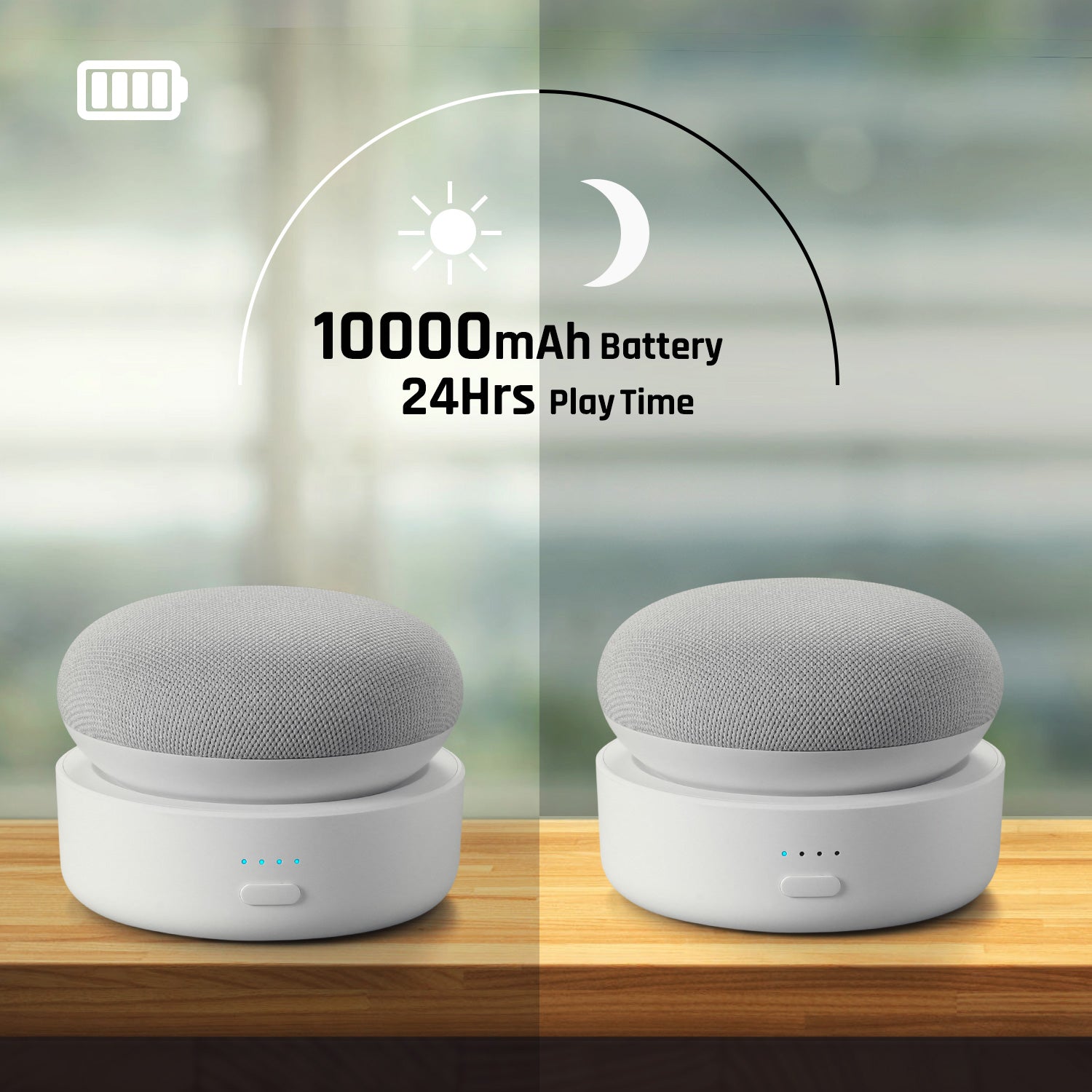 Portable external battery base for google home sales mini